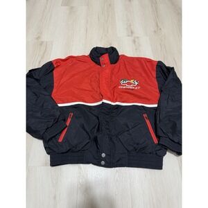 Men's Size XL Vintage Chevrolet Racing Full Zip Coat - Red